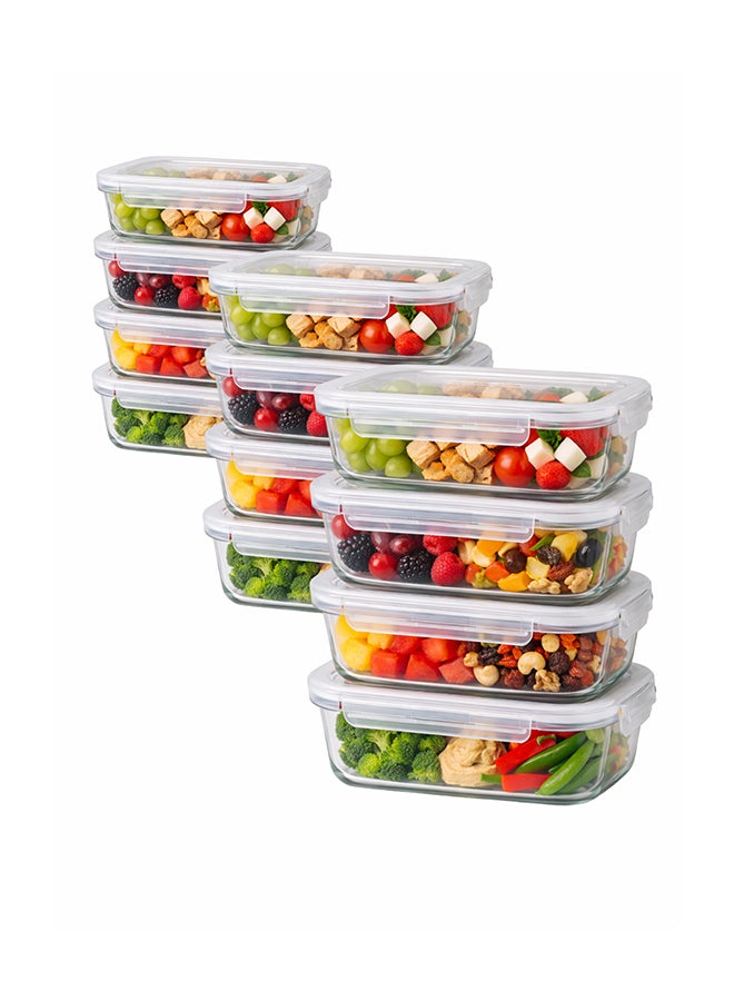 Toshionics 12 عبوة حاويات زجاجية لتحضير الوجبات مع أغطية محكمة الإغلاق للحفاظ على التسرب حاويات تخزين الطعام الزجاجية - Image 1